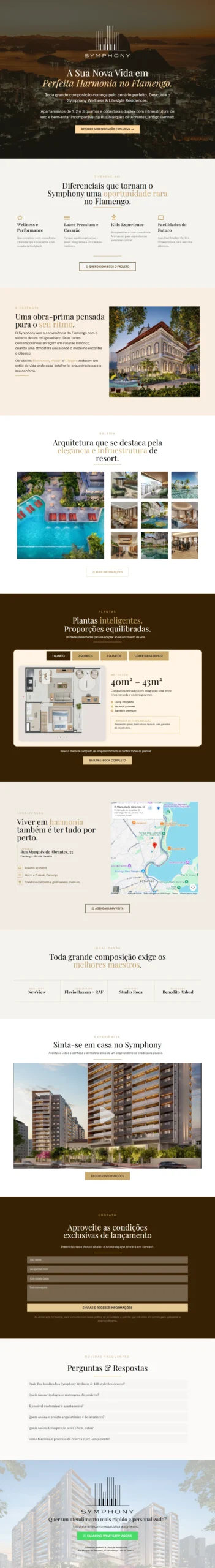 Páginas de lançamento imobiliário no Rio de Janeiro feitas pelo Studio Criare